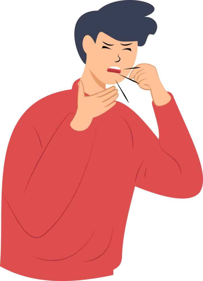 illustration of a man with a bad cough png