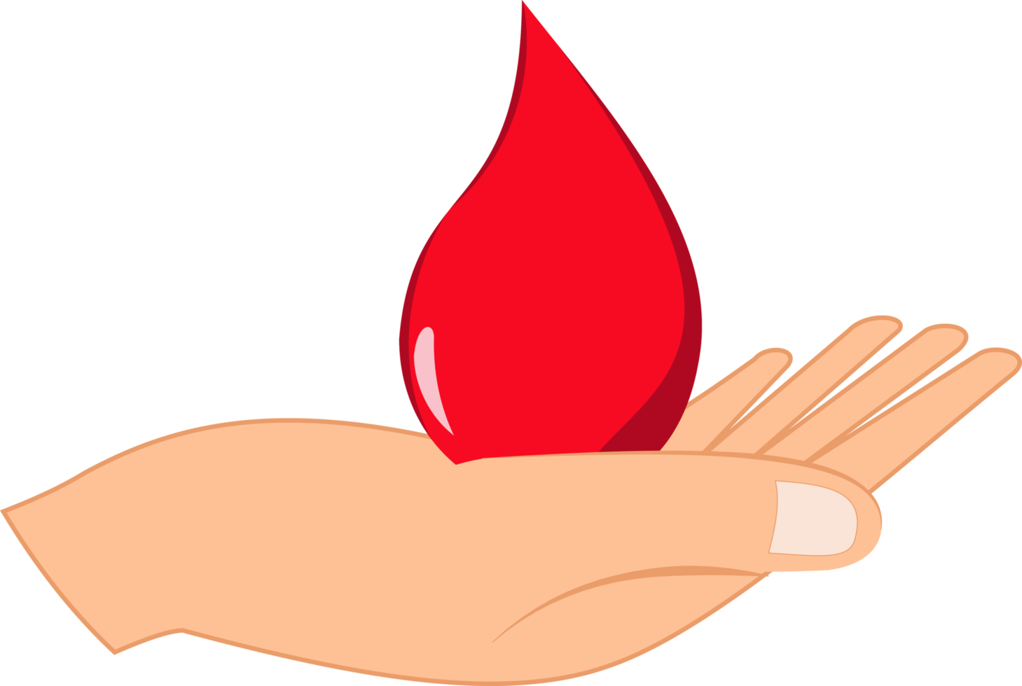 hand holding a drop of blood. world blood donor day. blood donation