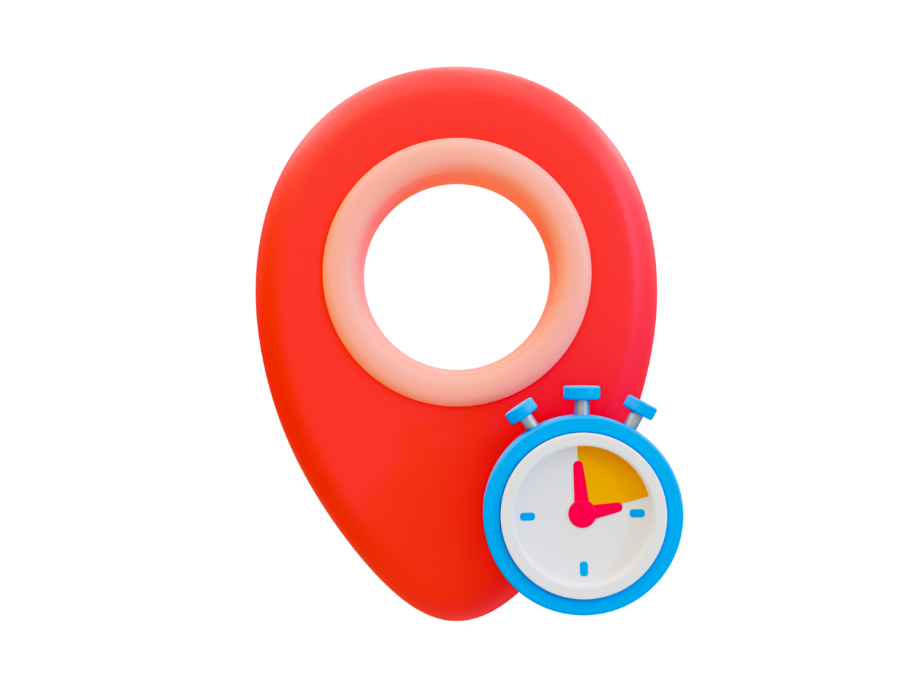 3d minimaal snel onderhoud icoon. dringend Verzending van de pakket. snel levering concept. plaats icoon met een stopwatch. 3d illustratie. png