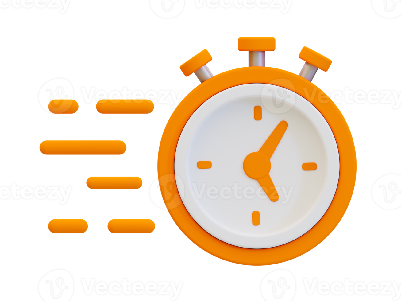 3d minimaal snel onderhoud icoon. dringend werk. snel tijd levering icoon. stopwatch met een snelheid lijn. 3d illustratie. png