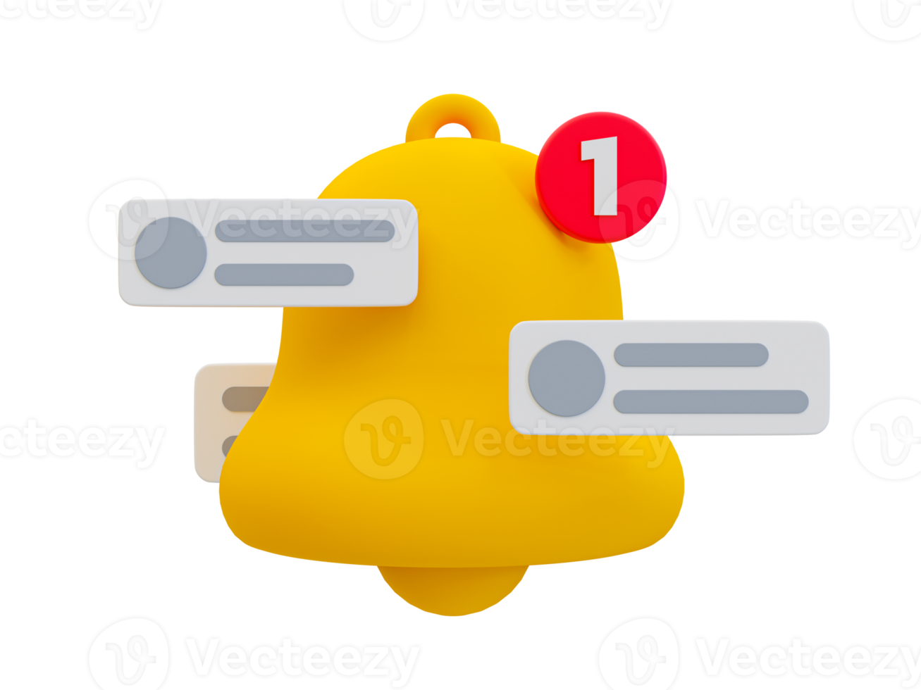 3d minimal Notify of unread messages. social media chat message notification. Bell icon with a chat message icon. 3d illustration. png