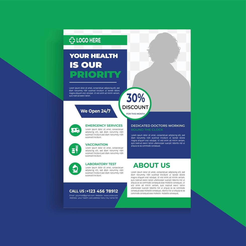 Healthcare cover a4 template design for a report and medical brochure design, flyer, leaflets decoration for printing and presentation vector