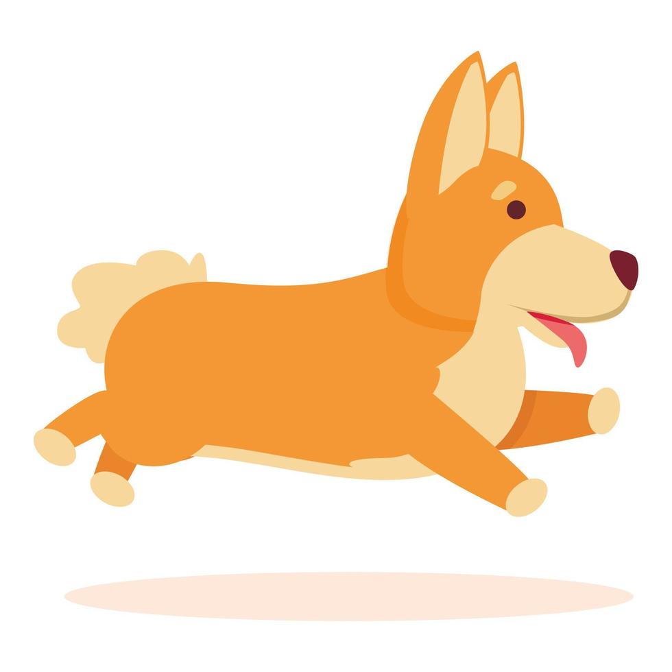 vector de dibujos animados de icono de mascota de salto a pie. canino real