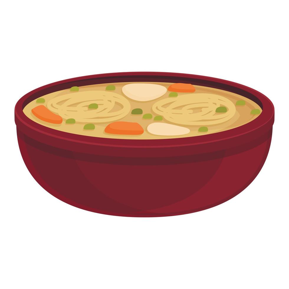 vector de dibujos animados de icono de sopa de carne. plato de comida