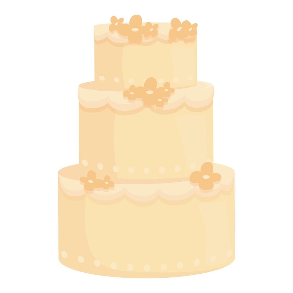 vector de dibujos animados de icono de pastel de bodas. diseño de cumpleaños