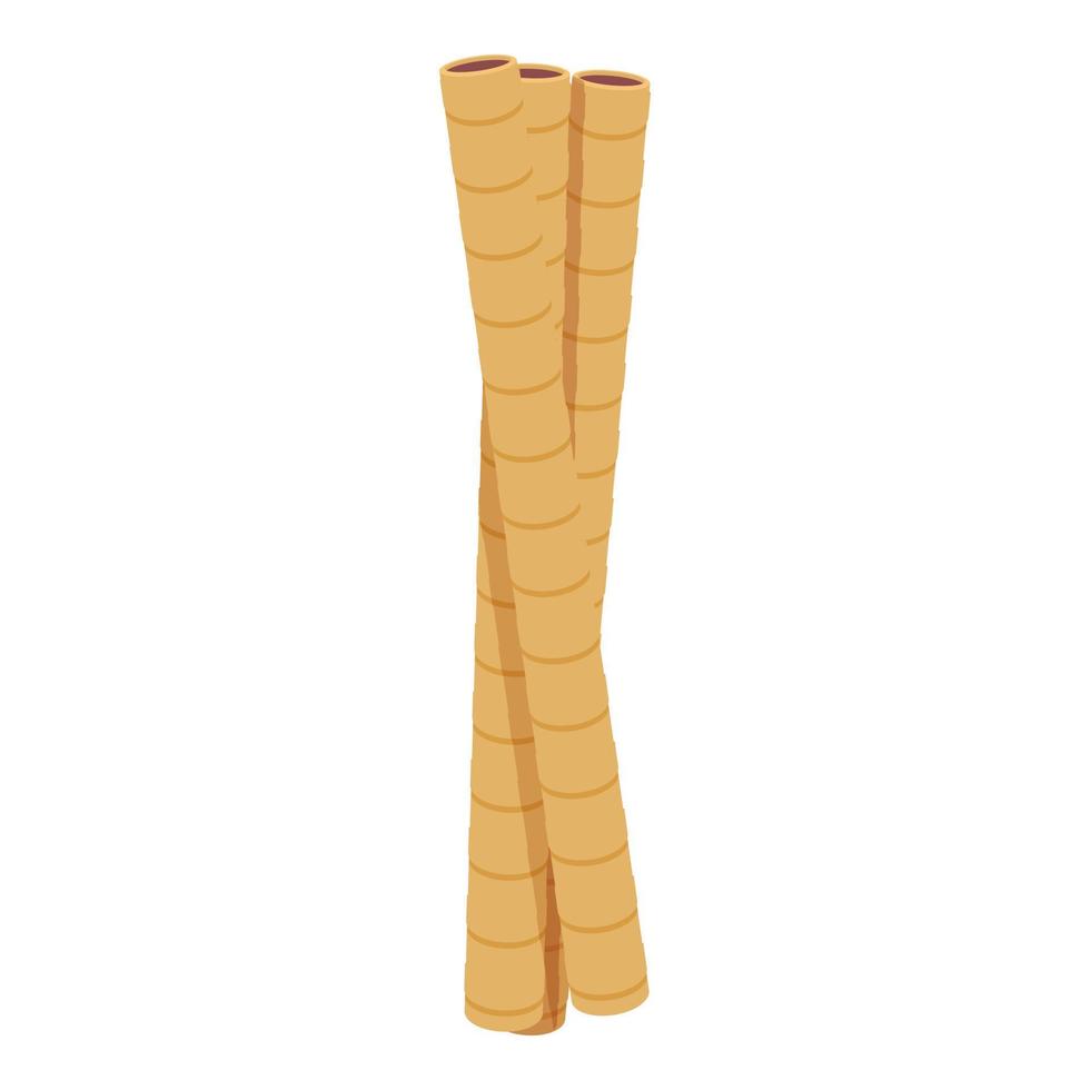 Dessert wafer stick icon cartoon vector. Biscuit roll vector