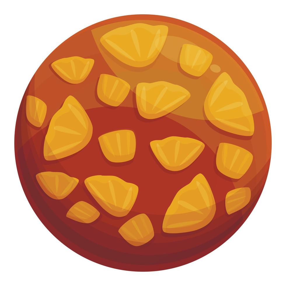 Tatin upside-down cake icon cartoon vector. Restaurant cooking vector