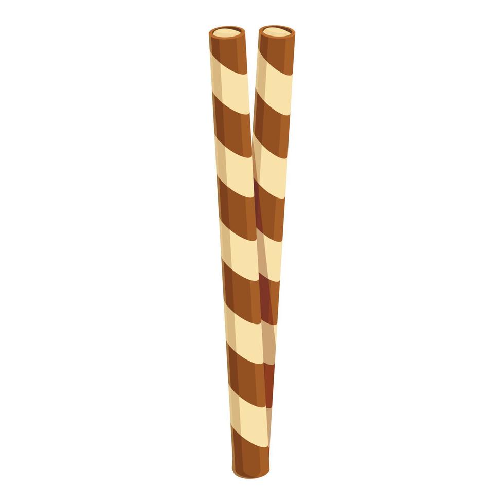 Wafer roll icon cartoon vector. Biscuit stick vector