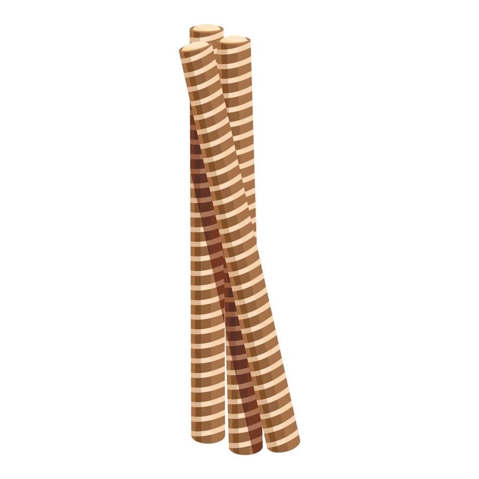 Wafer stick icon cartoon vector. Biscuit roll vector