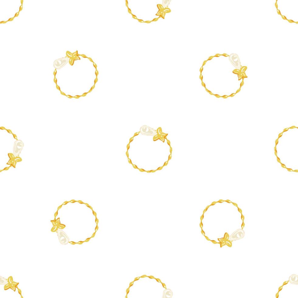 Leaf golden ring pattern seamless vector
