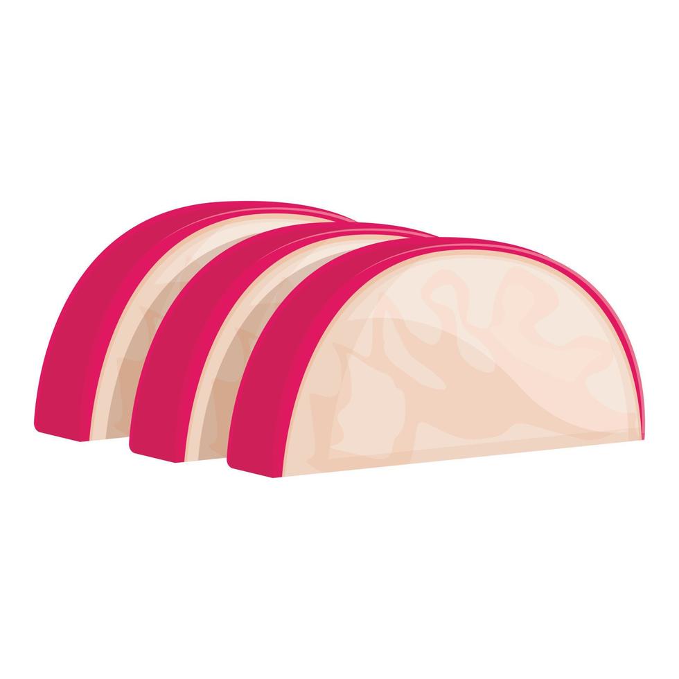 Sliced radish icon cartoon vector. Diet fresh vector