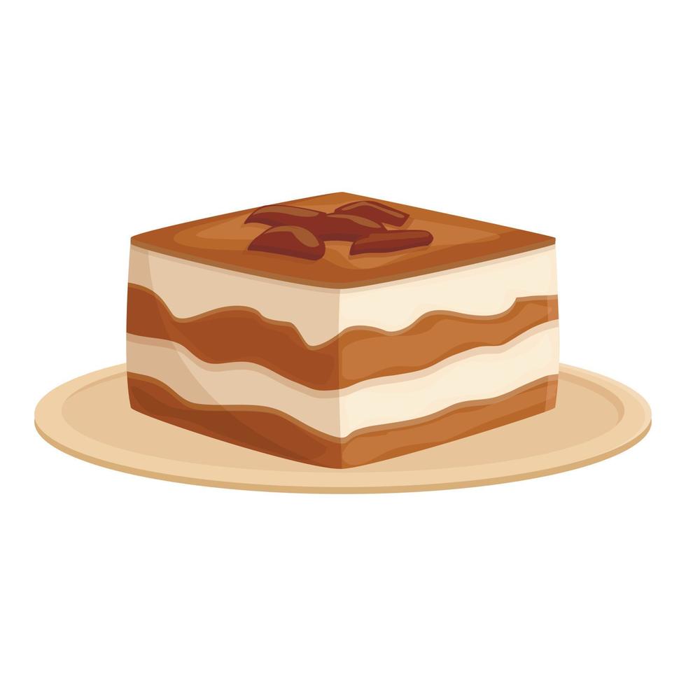 Tiramisu dessert icon cartoon vector. Chocolate cake vector