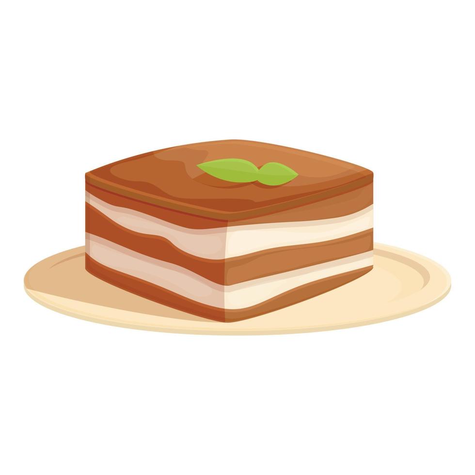 tiramisú crema icono vector de dibujos animados. pastel de comida