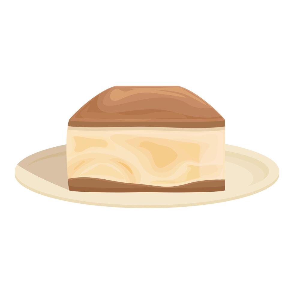 vector de dibujos animados de icono de tiramisú dulce. pastel de comida