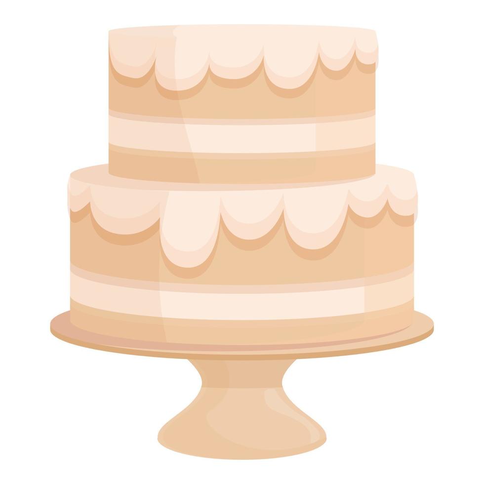 Wedding cake icon cartoon vector. Cream couple vector