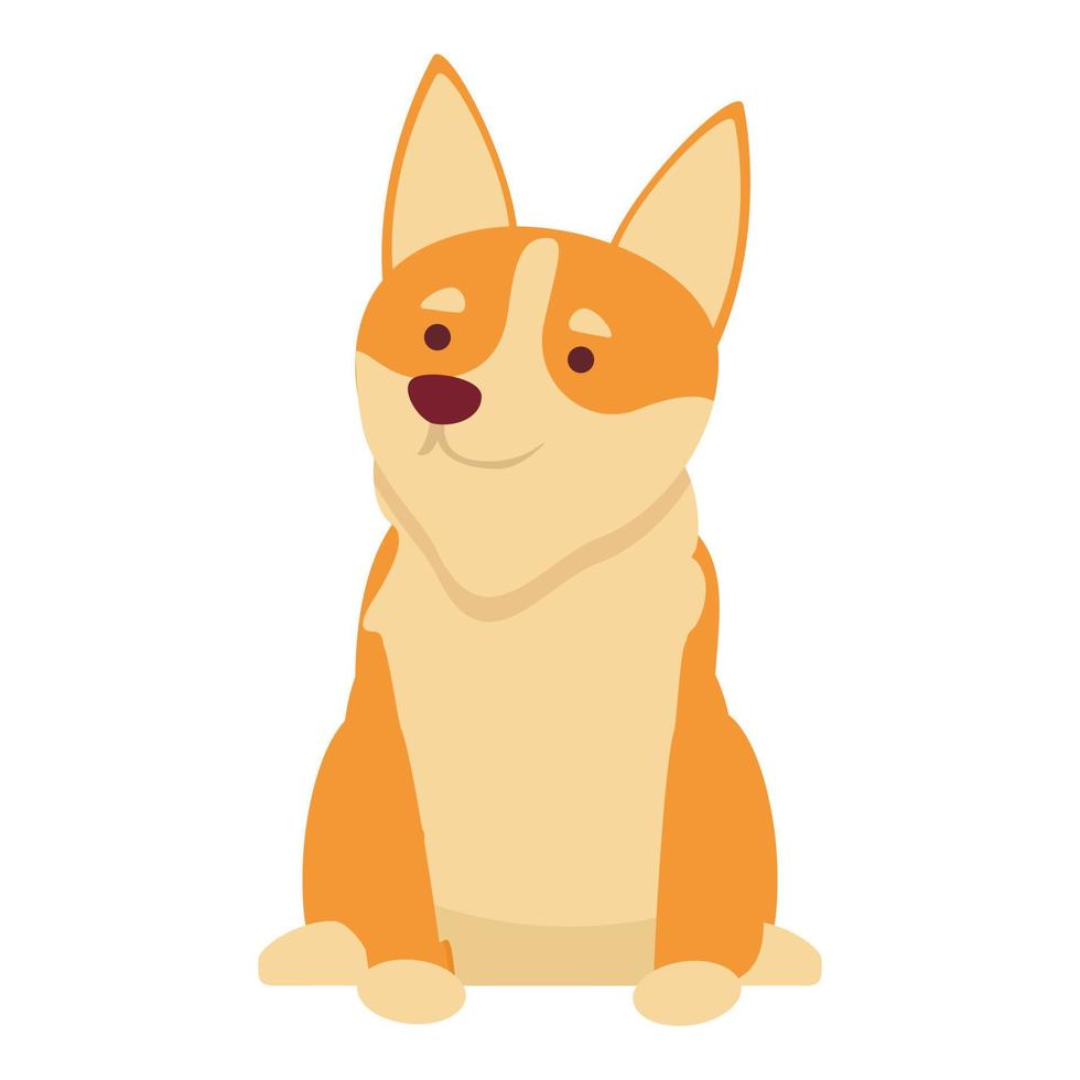 vector de dibujos animados de icono de perro sonriente. lindo corgi