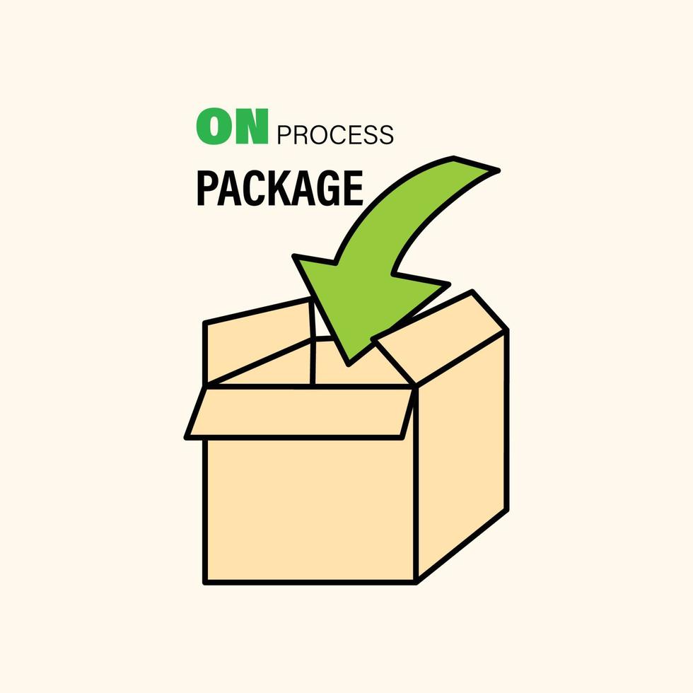 delivery icon package on process vector illustration