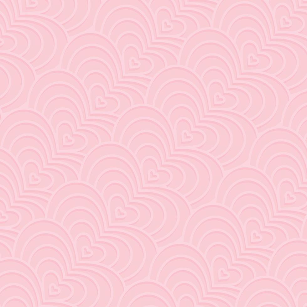 abstract pink heart embosed effect pattern vector illustration