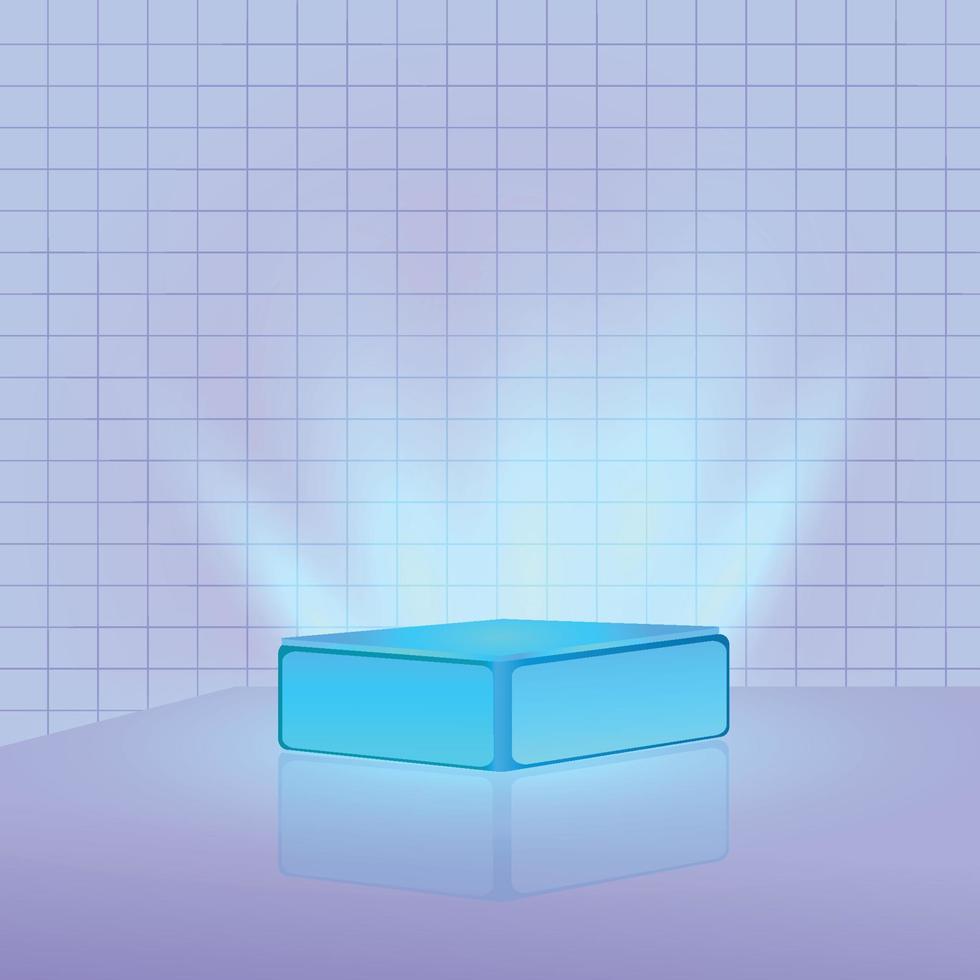 Ilustración de vector de podio de brillo de lugar de producto 3d