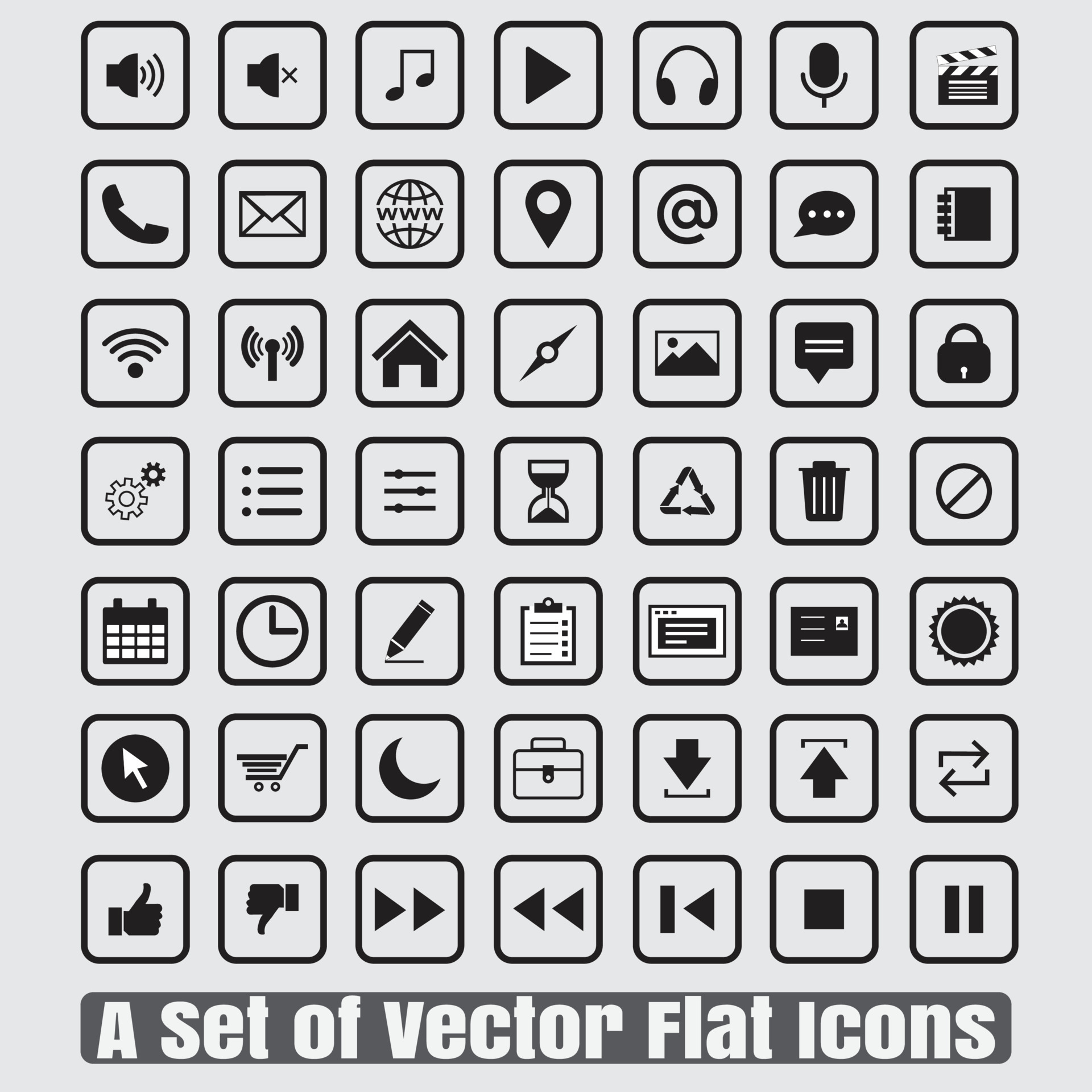 A Set of Vector Flat Icons.Transform your designs with our versatile Set of  Vector Flat Icons. Ideal for modern and minimalist projects, this  collection is a must-have for all designers. 19153347 Vector