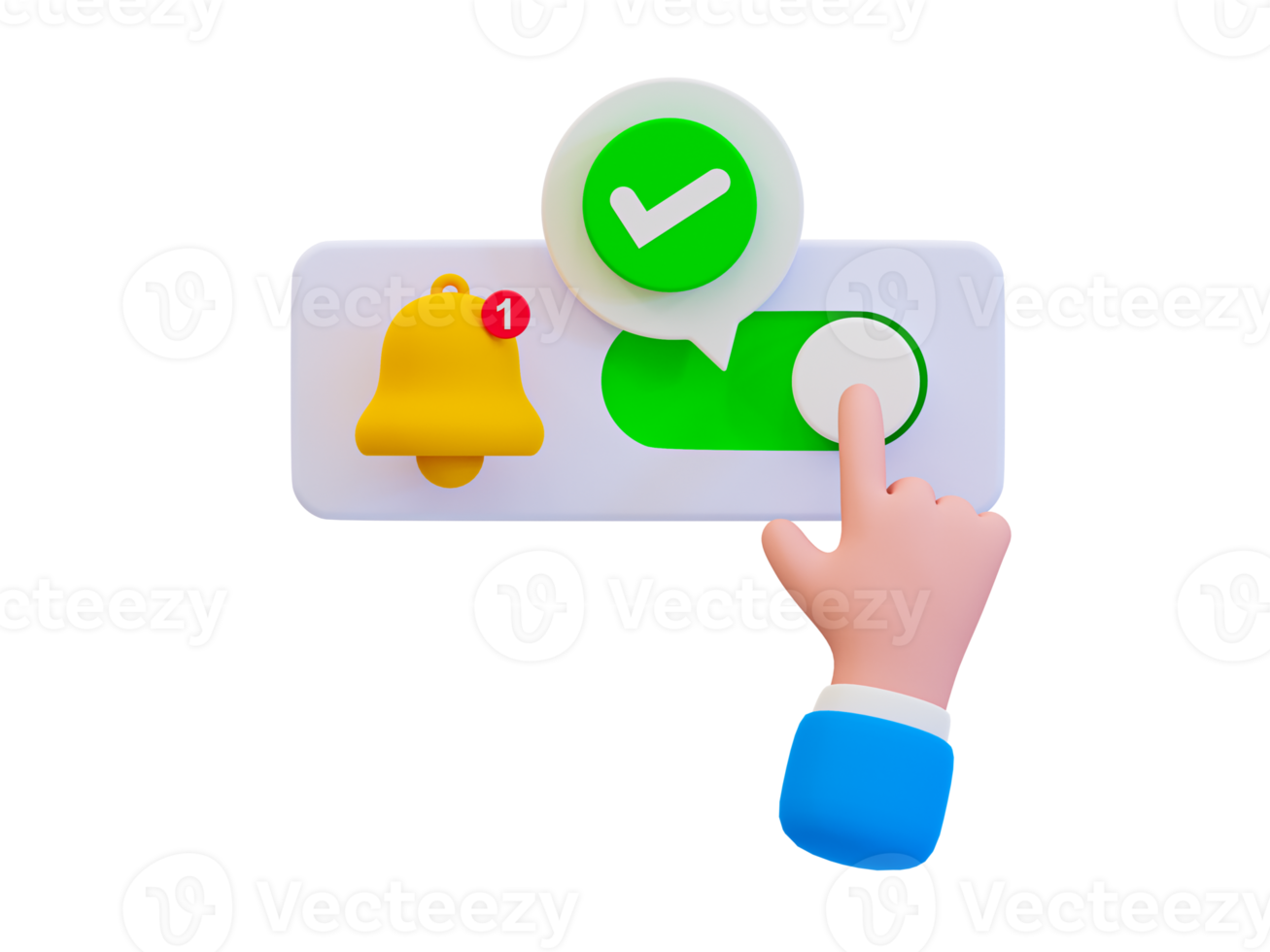 3d minimal turnon notification concept. New update reminder. New