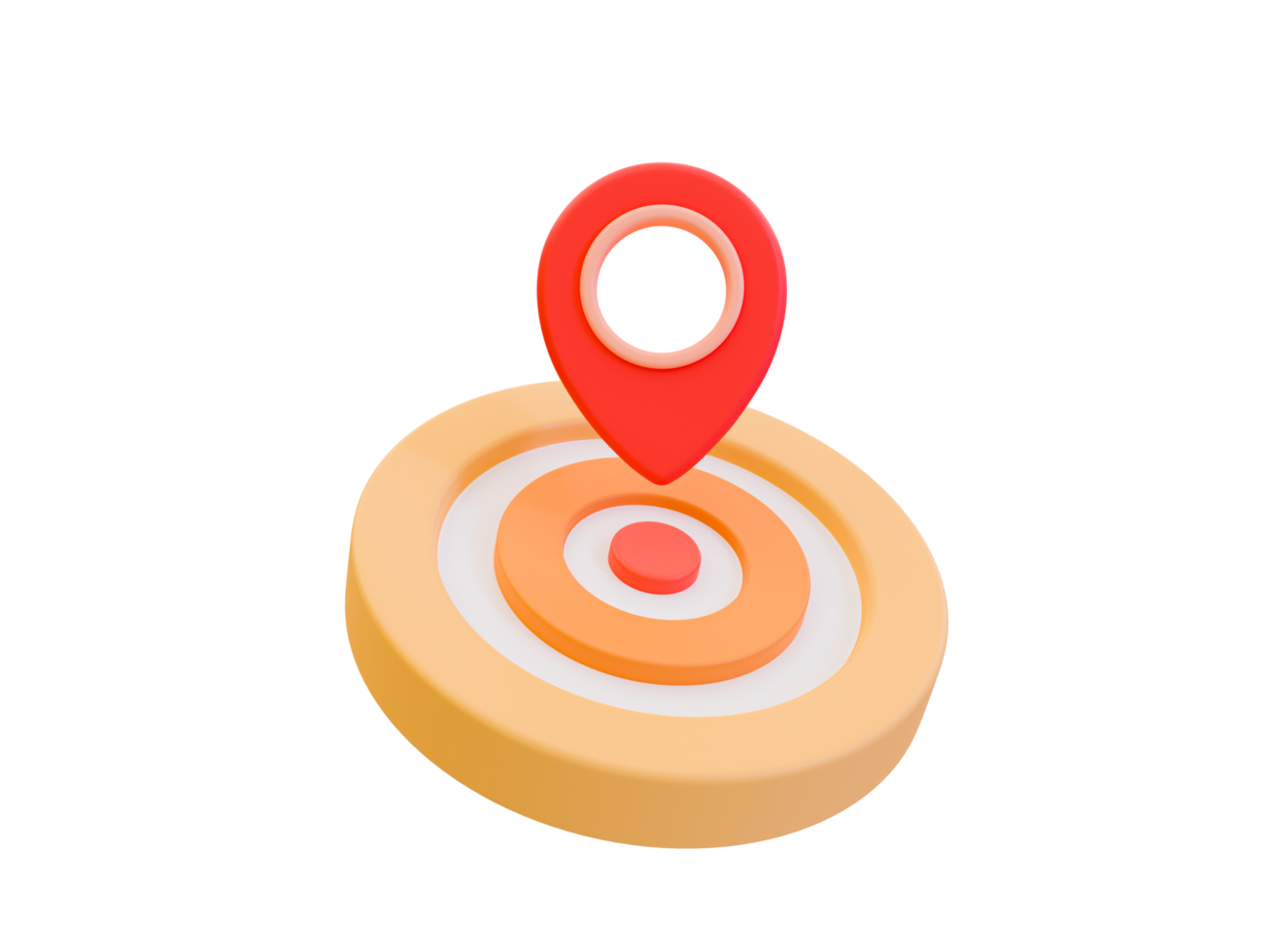 3d minimal target marking concept. financial target plan. strategy achievement. dartboard with a location icon. 3d illustration. png