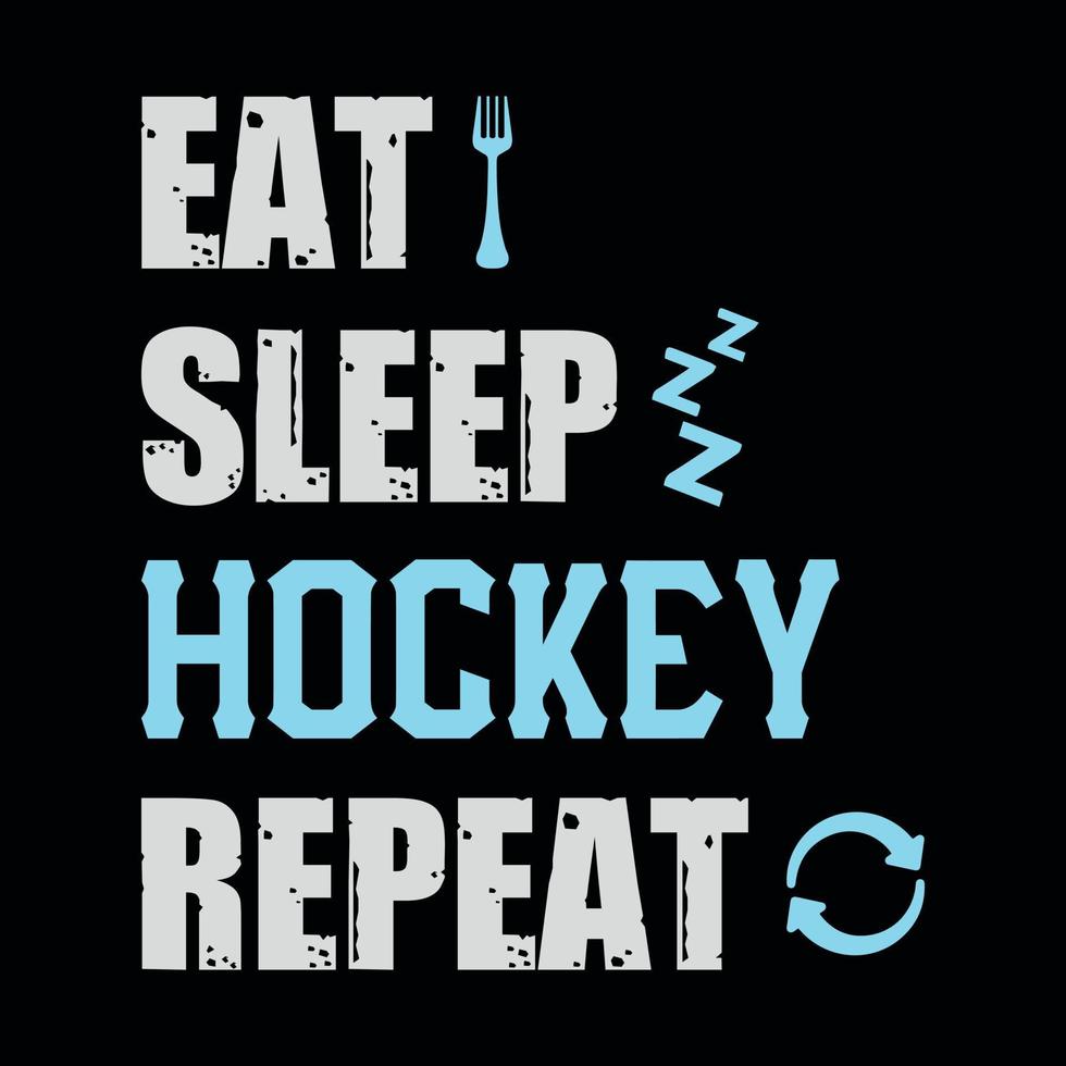 comer dormir repetición de hockey - diseño de camisetas de hockey sobre césped, vector, afiche o plantilla. vector