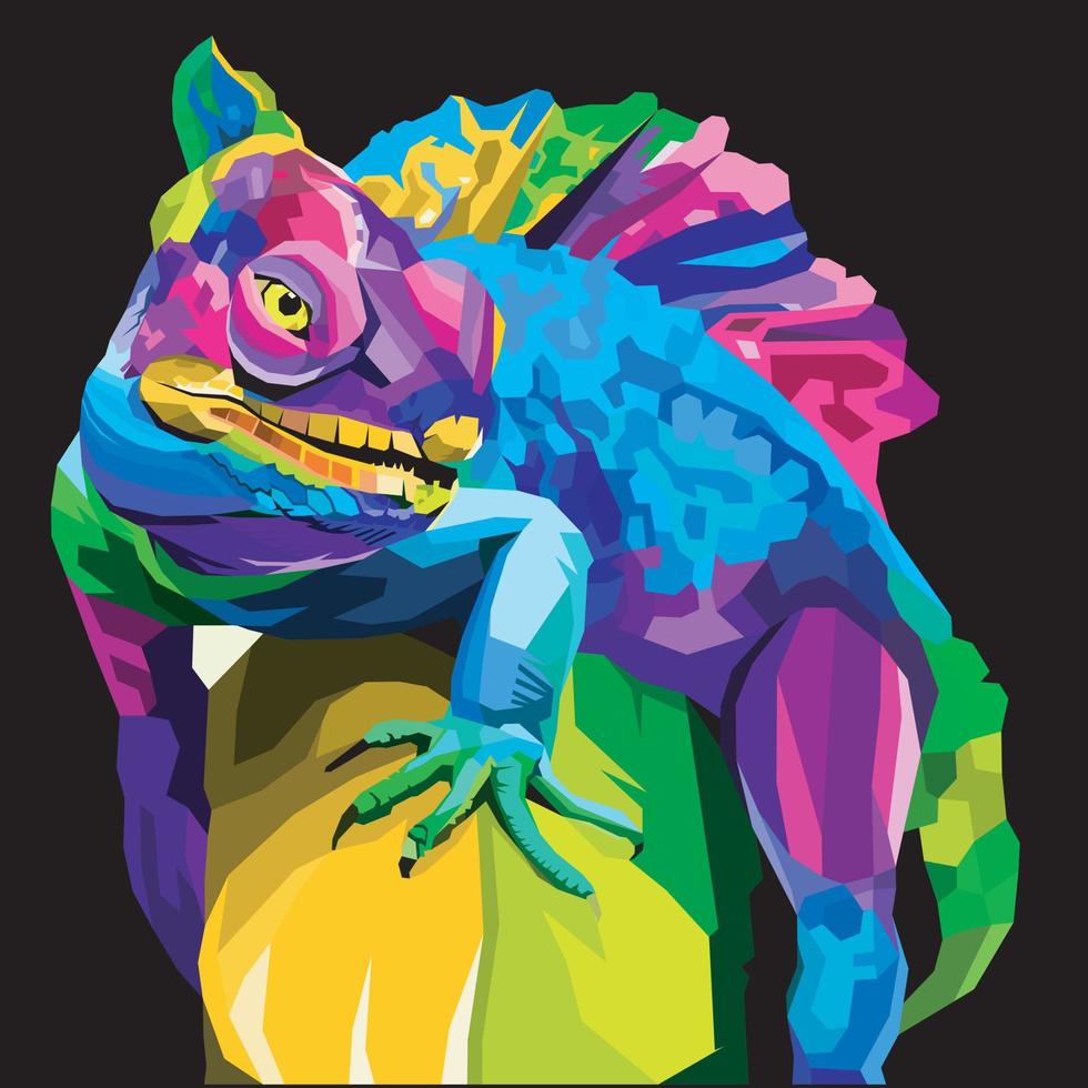 arte pop colorido de iguana, estampado para camisetas y otro diseño de ropa de moda. vector