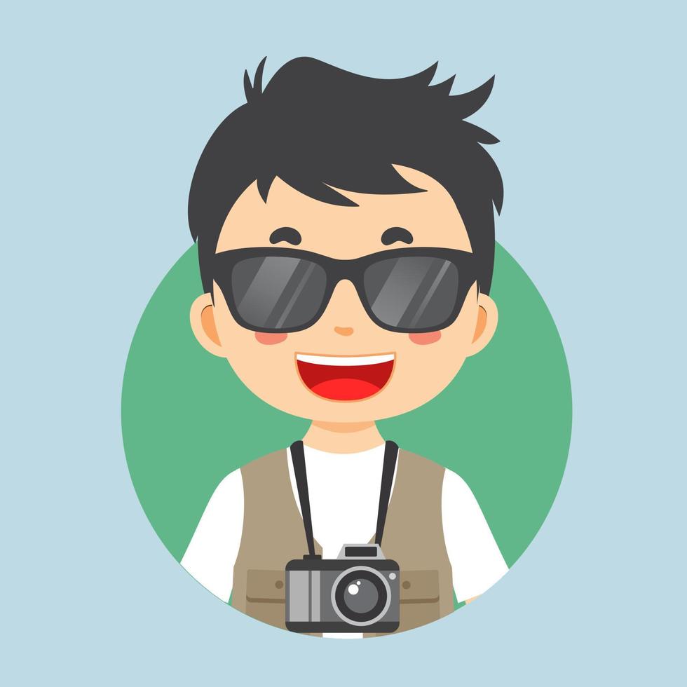 avatar de un personaje fotógrafo vector