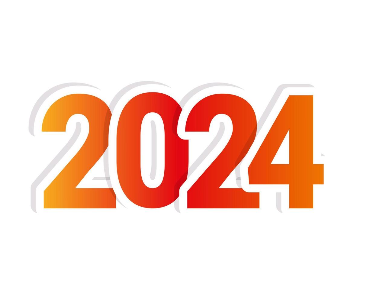 2024 number on white background, sticker, redorange gradient. 19154541