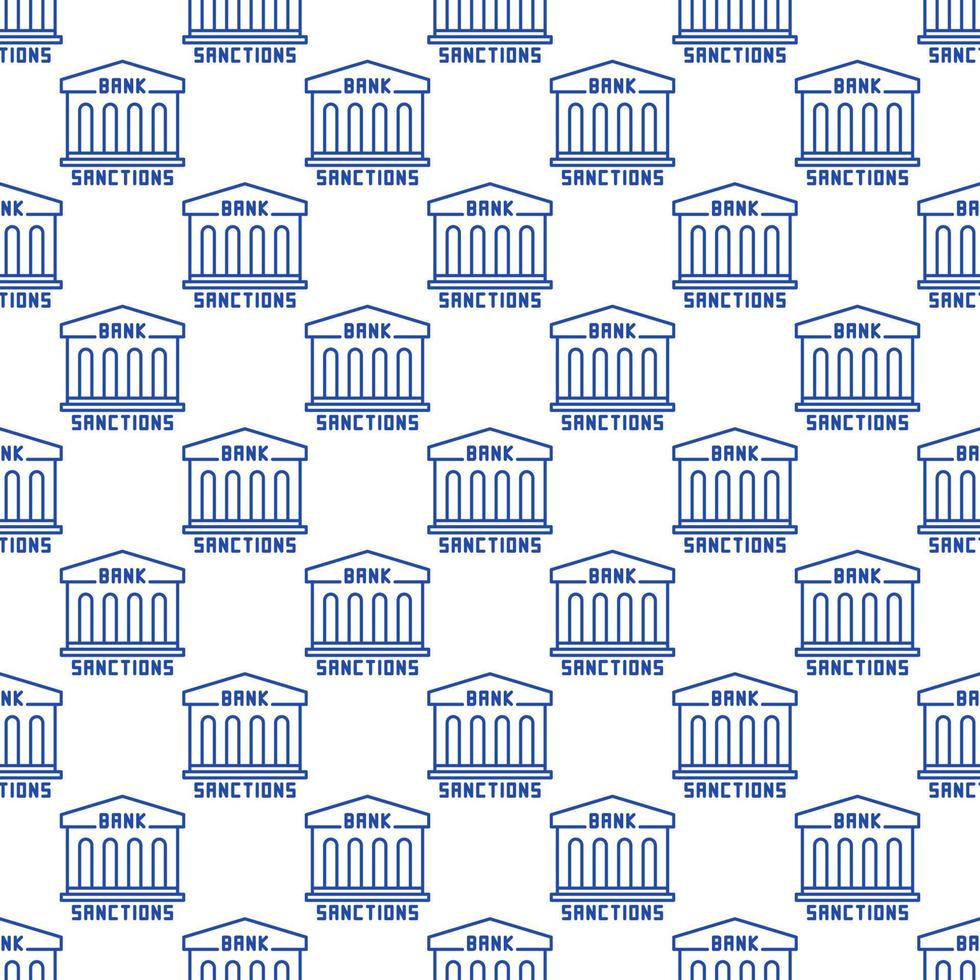 Bank Sanctions vector Economic and Finance minimal seamless pattern