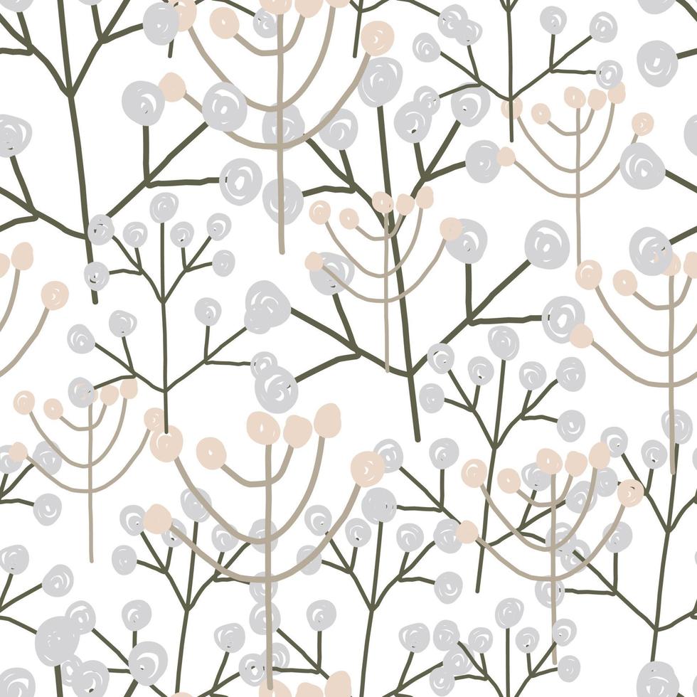 spring seamless pattern children's cute. floral seamless pattern with many decorative flowers, leaves and twigs. For fashion fabrics, children s clothing, T-shirts, postcards, templates and scrapbooki vector