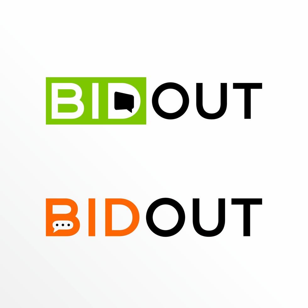 Letter or writting BIDOUT inscription talk or chat image graphic icon logo free vector stock. Conversation abstract design concept. Can be used as a symbol related to communication.