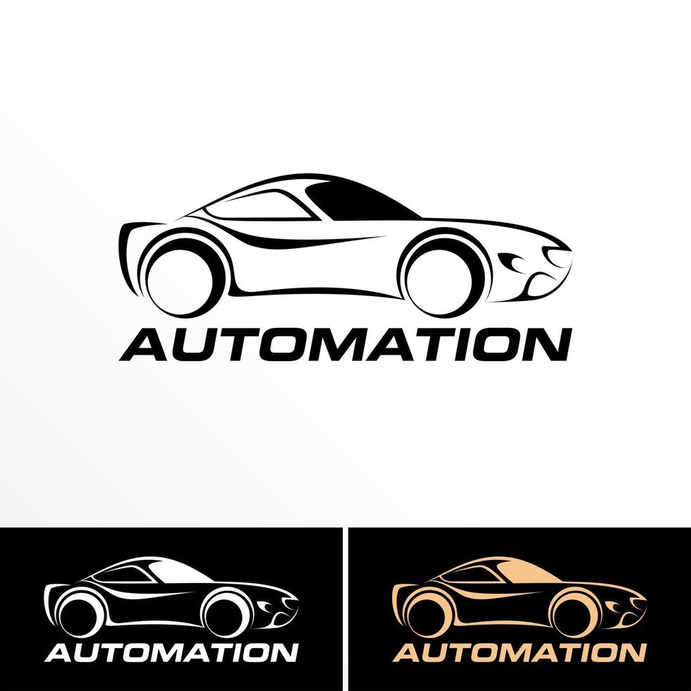 línea arte coche deportivo imagen gráfico icono logotipo diseño abstracto concepto vector stock. se puede utilizar como un símbolo relacionado con el taller o el transporte.