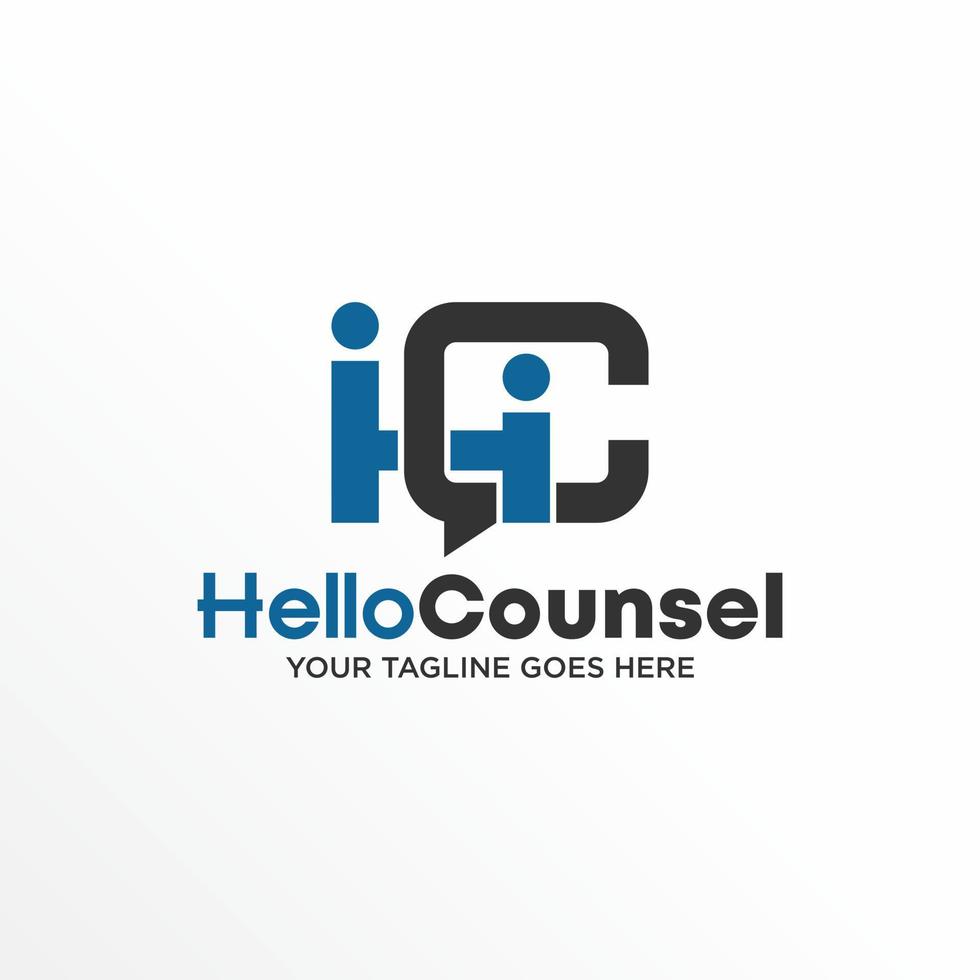 Letter or word HC font with People and chat or talk image graphic icon logo design abstract concept vector stock. Can be used as a symbol associated with initial or communication.