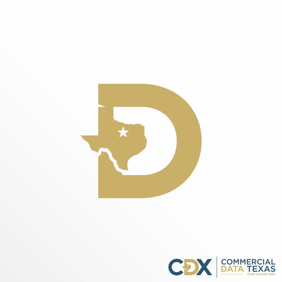 Letter or word D font with Texas map image graphic icon logo design abstract concept vector stock. Can be used as a symbol related to area or initial.