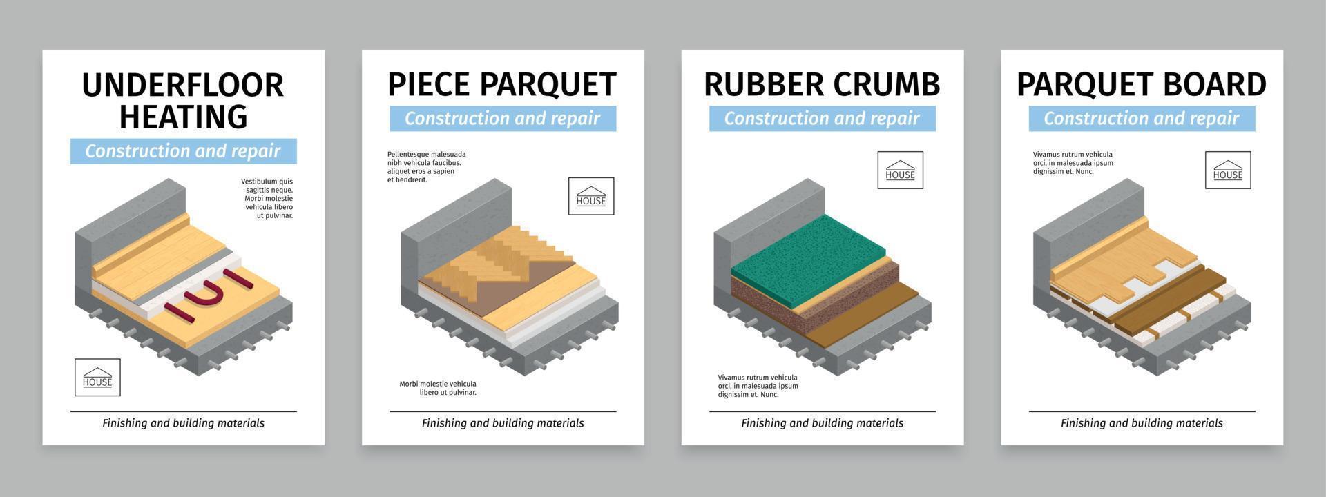 Floor Layers Poster Set vector