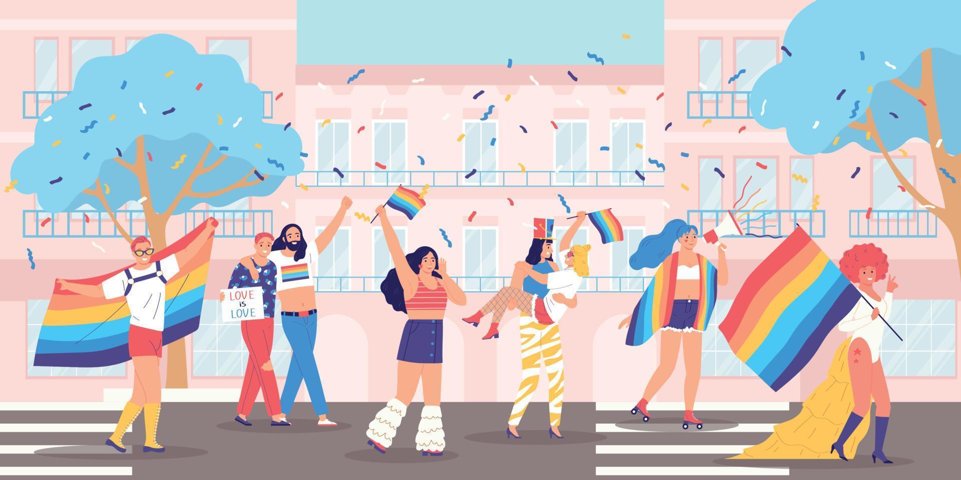 Lgbt Parade Composition vector