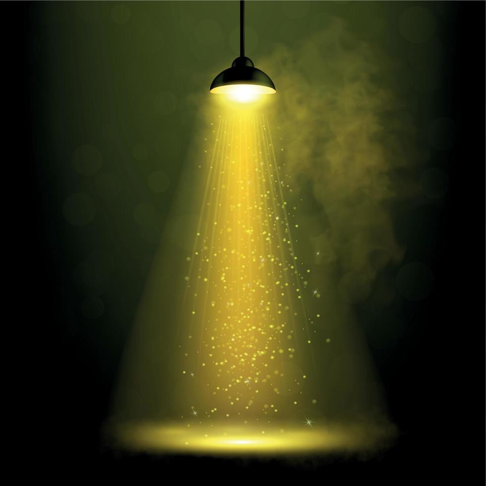 composición de la ducha de la lámpara del proyector vector