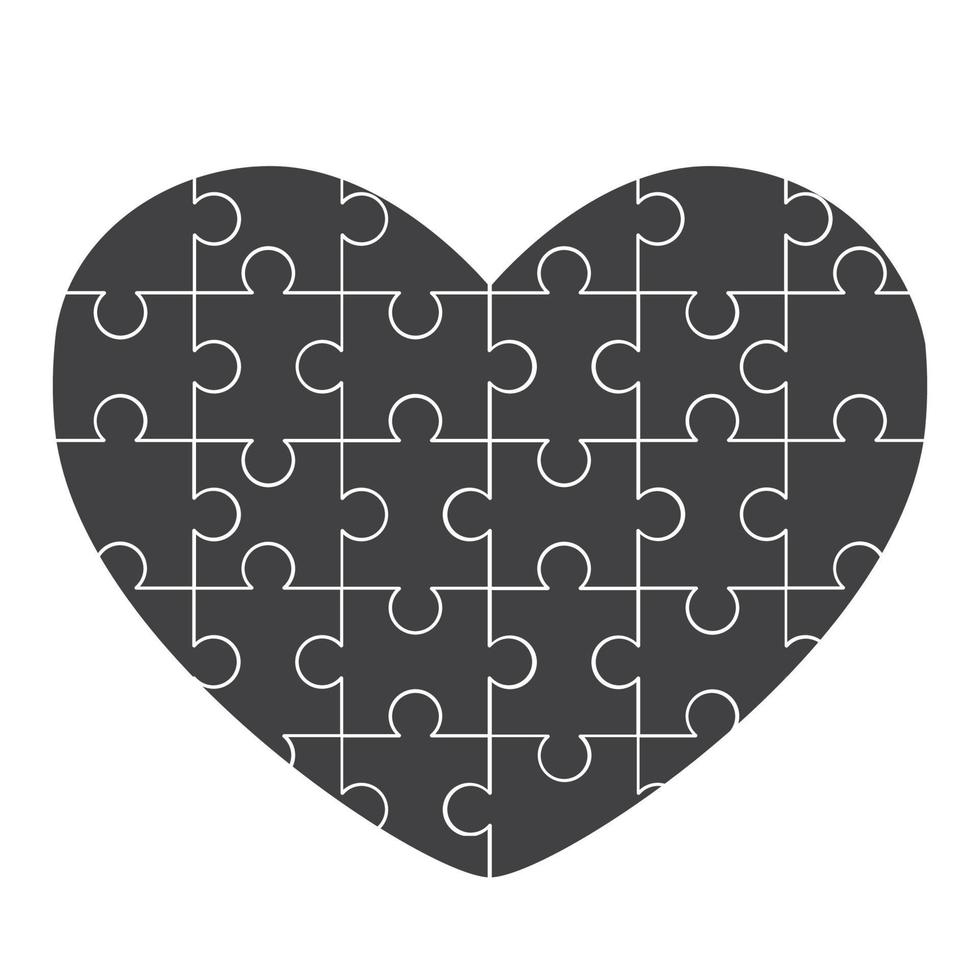 Love Puzzle in many pieces vector design flat art illustration idea template perfect for asset material valentine day content ready to use free editable