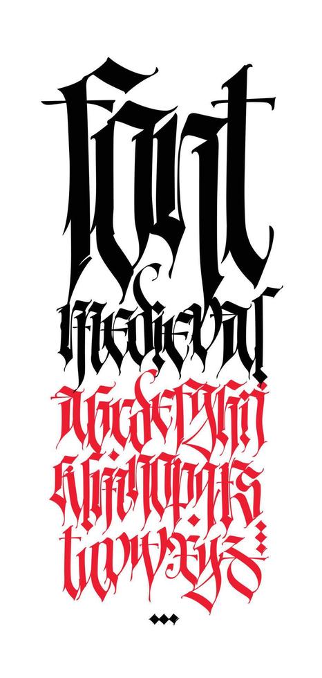 Gothic, English alphabet. Medieval Latin letters. vector