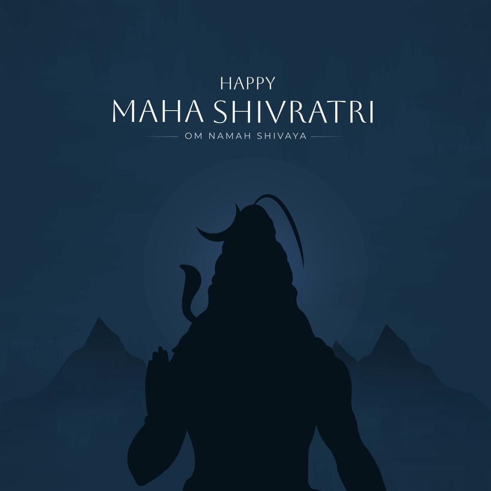 feliz maha shivaratri diseño de publicaciones en redes sociales vector