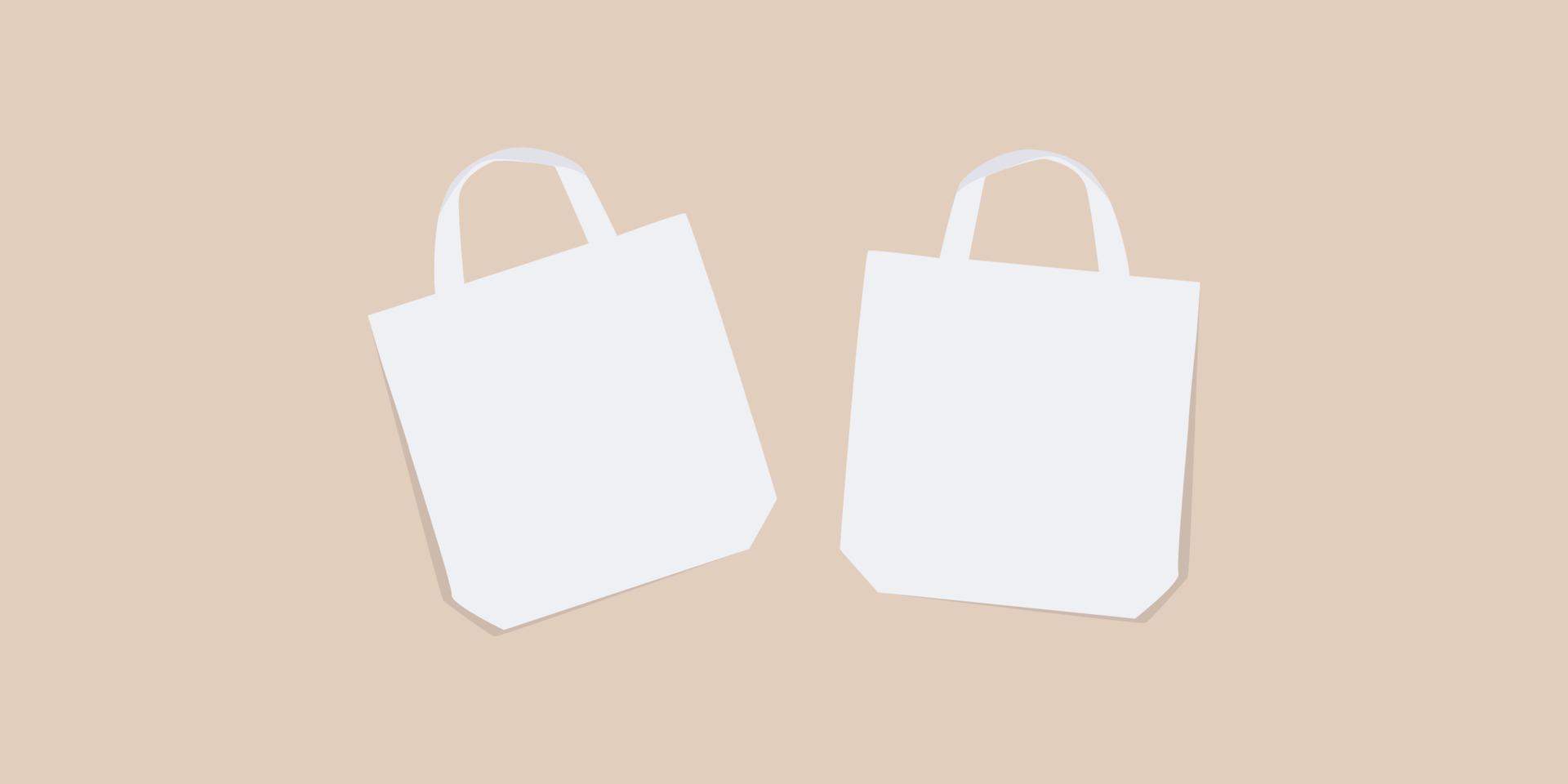 Canvas bag. mockup of fabric tote. Cloth totebag with handle.Vector set of canvas bags. Mock-up vector