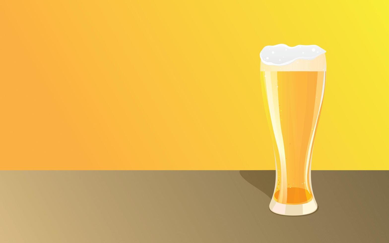 ilustración de un vaso de cerveza con un vaso lleno de cerveza vector