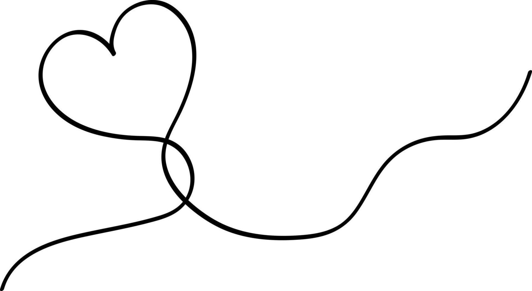 Continuous line heart. trendy simple love symbol illustration vector