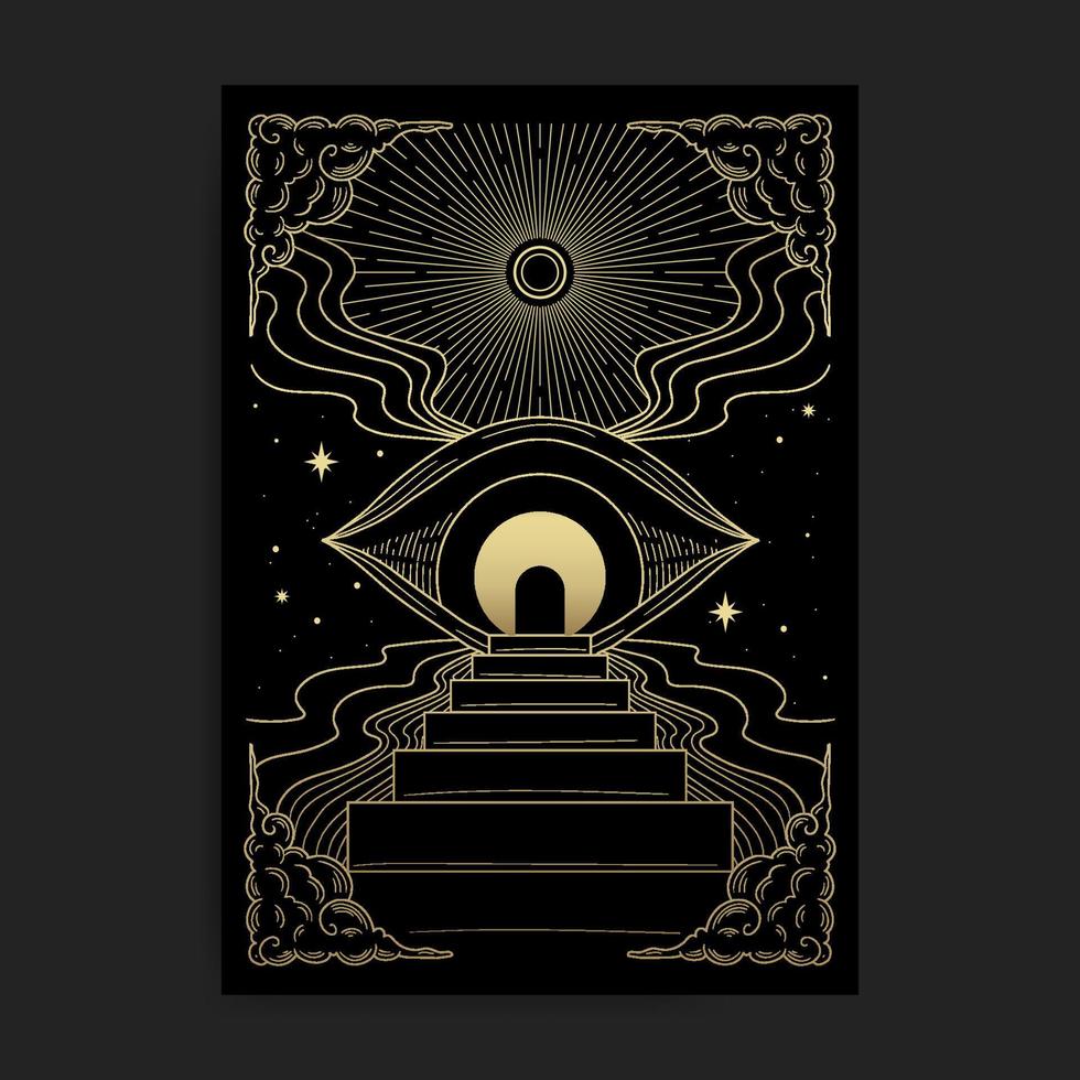 The stairway to the eye. The path to another dimension vector
