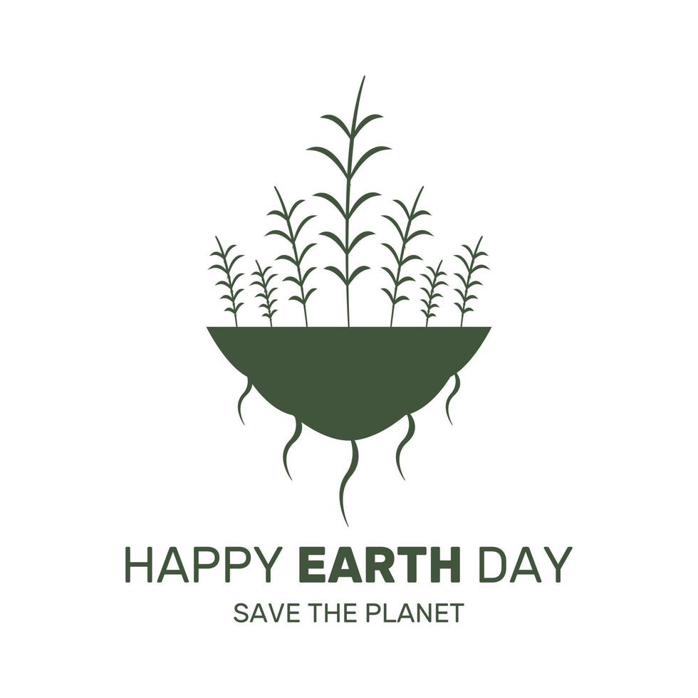 Vector illustration of happy earth day. save the planet