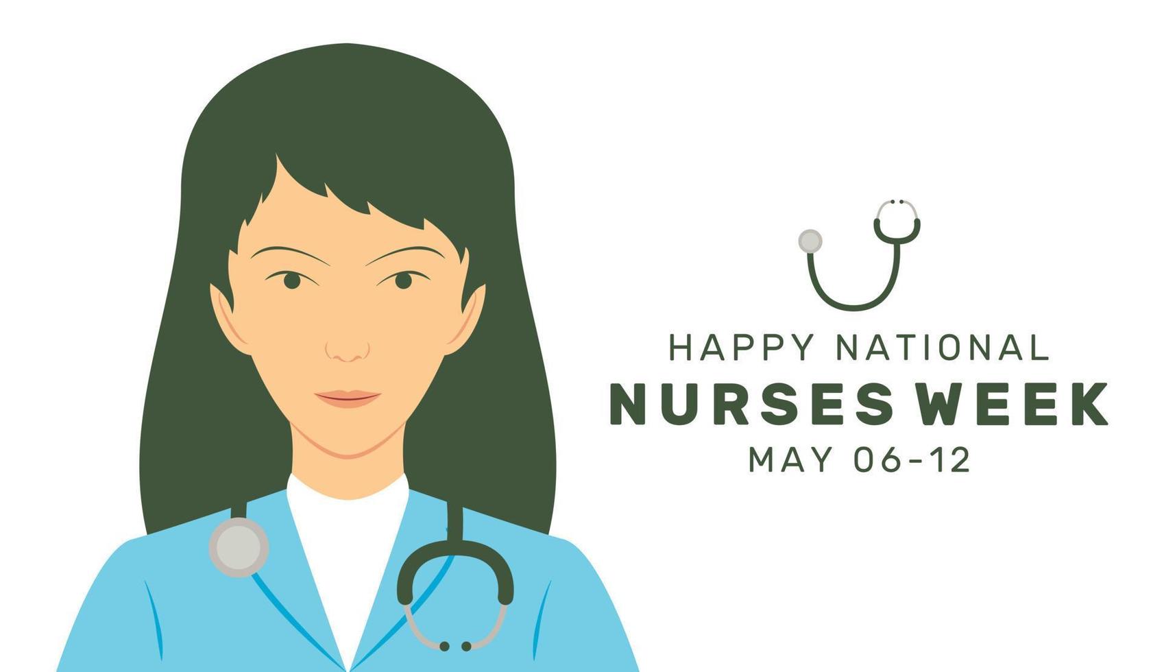 Vector illustration of National Nurses Week is observed in United states from 6th to 12th May of each year