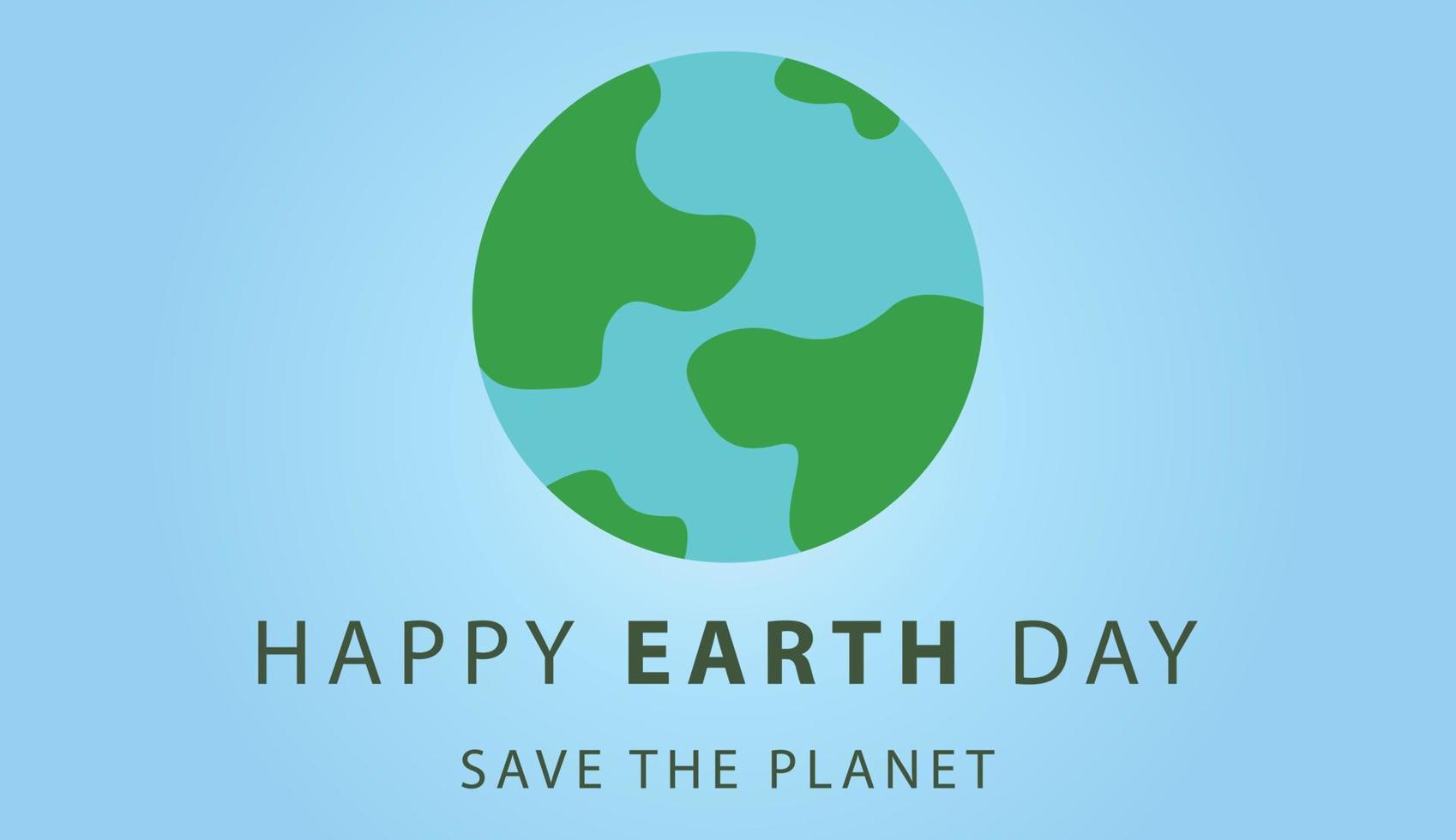 Poster celebration of Happy earth day. Save the planet. Vector illustration