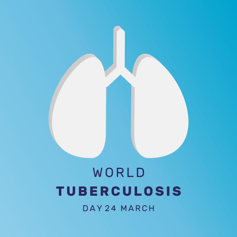 3d World Tuberculosis Day. TB awareness sign. Medical solidarity day concept vector